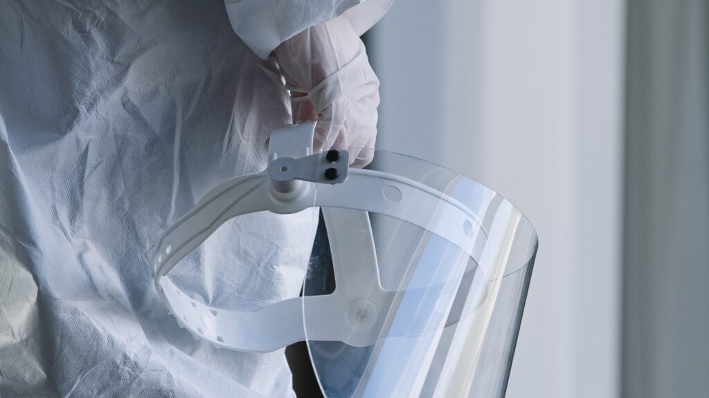 doctor medical worker nurse scientist clinic laboratory hospital transparent protective face shield